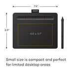 Wacom Intuos Graphics Drawing Tablet with Bonus Software, 7.9" X 6.3", Black (CTL4100)