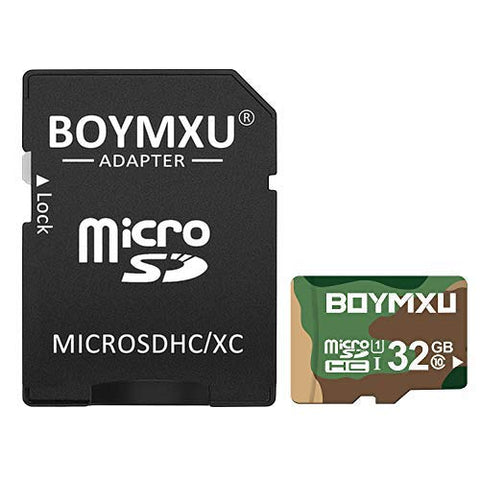 Micro Sd Card 32GB,BOYMXU TF Card with Adapter,High Speed Sd Card Class 10 Memory Card for Phone Camera Computer-Military Color
