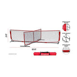 PowerNet 4 Way Soccer Tennis Net | Indoor Outdoor | Portable Fun Game to Build Technical Skill | Practice and Improve Ball Control Headers and Volleys | 2 Sizes (12 ft x 12 ft x 3 ft)