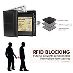 Mens Wallet RFID Genuine Leather Bifold Wallets For Men, ID Window 16 Card Holders Gift Box