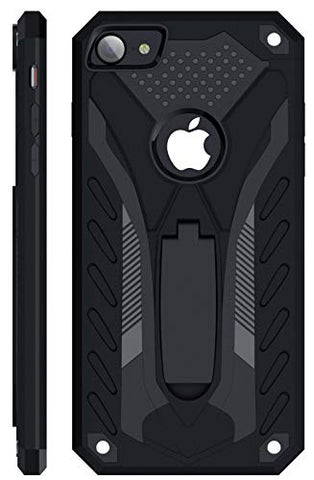 Kitoo Designed for iPhone 7 Case/Designed for iPhone 8 Case/Designed for iPhone SE 2020 Case with Kickstand, Military Grade 12ft. Drop Tested - Black