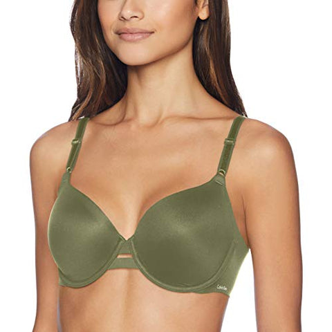 Calvin Klein Women's Invisibles Lightly Lined T-Shirt Bra, Wild Fern, 36DD