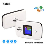 KuWFi 4G LTE Mobile WiFi Hotspot Unlocked Wireless Internet Router Devices with SIM Card Slot for Travel Support B1/B3/B5/B7/B8/B20 in Europe Caribbean South America Africa