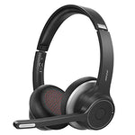 Mpow Bluetooth Headset V5.0 with Dual Microphone, Wireless PC Headphones,CVC8.0 Noise Canceling, On Ear for Computer,Cell Phone, Call Center, Office, Skype, 22 H Talk Time,Soft Earpad (Wired Optional)