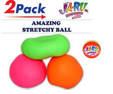 JA-RU Stretchy Balls Stress Relief (Pack of 2) Soft Stress Toys for Kids Pull / Stretch. Stress Balls for Adults Anxiety Hand Therapy or Sensory Fidget Relaxing Toy . Plus 1 Ball | 401-2p