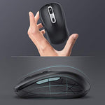 Wireless Mouse 2.4G Jelly Comb Computer Mouse for Laptop with Adjustable DPI 1000/1600/2400 Level Mouse Wireless with PC/Desktop/Windows/MAC OS of Mac Mouse (Black and Sliver)