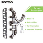 SCITOO Turbo Exhaust Manifold Kit Stainless Steel Racing Exhaust Header Manifold Set w/Gaskets fit 1993-1998 Jeep Grand Cherokee L6 4L