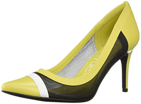 Calvin Klein Women's Gonzalez Pump, Lime/Black/White, 8 M US