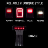 Upgraded Jeep Wrangler JK LED Tail Lights Smoked & Smoked Third High Brake Light - Reverse Lights Turn Signal Lamps Brake Lights Running Lights for Jeep Wrangler JK 2007-2018, 1 Year Warranty