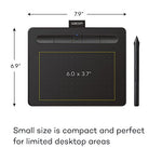 Wacom Intuos Wireless Graphics Drawing Tablet with Bonus Software Included, 7.9" X 6.3", Black (CTL4100WLK0)