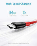 USB Type C Cable, Anker [3-Pack] Powerline+ USB-C to USB-A, Double-Braided Nylon Fast Charging Cable, for Samsung Galaxy S10/ S9 / S9+ / S8, iPad Pro 2018, MacBook and More(Red)(3ft+6ft+10ft)