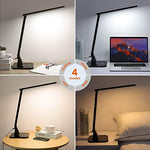 TaoTronics LED Desk Lamp with USB Charging Port, 4 Lighting Modes with 5 Brightness Levels, 1h Timer, Touch Control, Memory Function,14W, Official Member of Philips EnabLED Licensing Program, Black (TT-DL01)