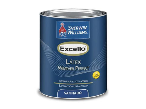 Pintura de látex excello satinado extra blanco galón, Sherwin willians