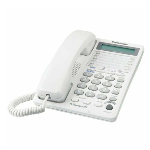 Marca: PANASONIC, TELÉFONOS ALÁMBRICOS, TELÉFONO ALÁMBRICO PANASONIC KX-TS208LXW DOBLE LÍNEA-BLANCO