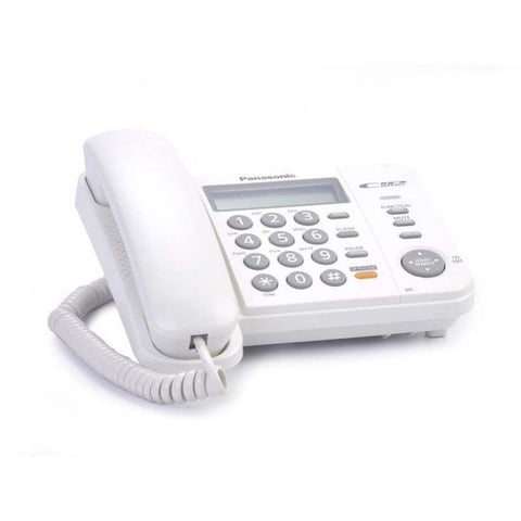 Marca: PANASONIC, TELÉFONOS ALÁMBRICOS, TELÉFONO ALÁMBRICO PANASONIC KXTS580LXW CON IDENTIFICADOR DE LLAMADA-BLANCO