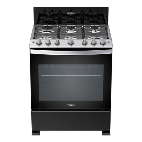 Estufa whirlpool a gas de 30" negra, Whirlpool