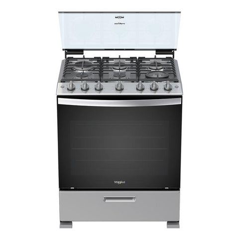 Estufa whirlpool a gas de 30" silver parrillas de hierro fundido, Whirlpool