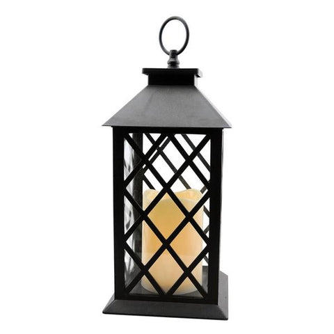 Lámpara 13" negra o gris con vela led