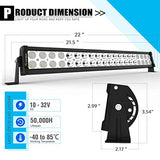 LED Light Bar YITAMOTOR 4 Pack 24 inches 120W Spot Flood Combo LED Work Light Fog Driving Light Off Road Light Bar Compatible for Pickup, Jeep, SKU, ATV, 4x4, Tractor, Truck, Boat, Car