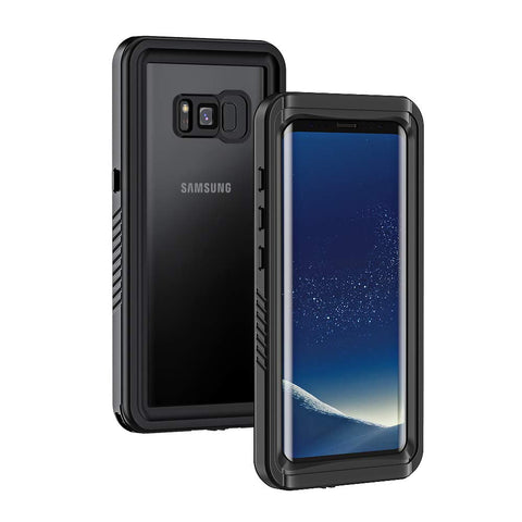 Galaxy S8 Case, Lanhiem IP68 Waterproof Dustproof Shockproof Full Body Sealed Underwater Protective Cover with Built-in Screen Protector for Samsung Galaxy S8 (Black)
