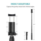 Selfie Stick, Anker Bluetooth Highly-Extendable and Compact Handheld Monopod with 20-Hour Battery Life for iPhone X/8/8 Plus/7/7 Plus/Se/6s/6/6 Plus, Galaxy S8/S7/S6/Edge, LG G5, Pixel 2 and More