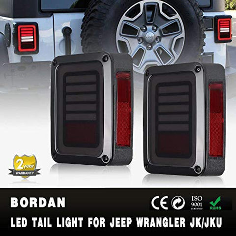 Wrangler JK LED Tail Lights Smoked for 07-17 Wrangler Reverse Light Turn Signal Lamp Running Lights