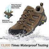 Wantdo Men's Waterproof Hiking Shoes Outdoor Leather Hiking Camping Boot 10.5 M US Brown