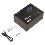 Nulaxy Bluetooth Car FM Transmitter Audio Adapter Receiver Wireless Handsfree Voltmeter Car Kit TF Card AUX 1.44 Display – KM18 Coffee