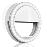 Selfie Ring Light for Phone Camera Photography Video, BatteryPowered Clip White