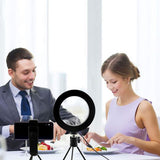 6.3" Selfie Ring Light with Stand,LED Camera Light with Cell Phone Holder for YouTube Video,Photography,Makeup,Desktop LED Lamp Compatible with iPhone & Android. (3-Light Mode)