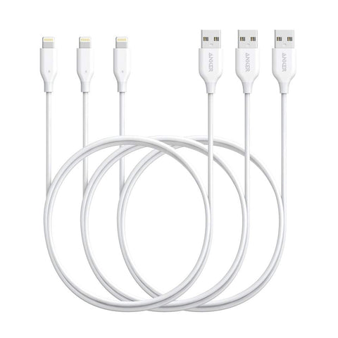 [3 Pack] Anker Powerline Lightning Cable (3ft) Apple MFi Certified - Lightning Cables for iPhone Xs/XS Max/XR/X / 8/8 Plus / 7/7 Plus, iPad Mini / 4/3 / 2, iPad Pro Air 2