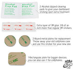 Universal Replacement Kit for Magnetic Car Mount - 3 Thin Metallic discs, 3 3M Stickers, FREE 2 Prep pads By Stick it 360