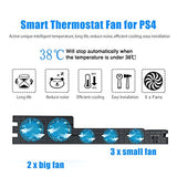 PS4 Pro Turbo Cooling Fan - ElecGear External USB Cooler with Auto Temperature Sensor Controlled Radiator Heat Exhaust for Sony PlayStation 4 Pro Console