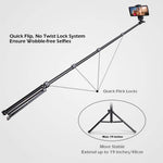 Selfie Stick Tripod, UBeesize 51" Extendable Tripod Stand with Bluetooth Remote for iPhone & Android Phone, Heavy Duty Aluminum, Lightweight