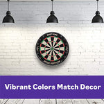 Viper Shot King Regulation Bristle Steel Tip Dartboard Set with Staple-Free Bullseye, Metal Radial Spider Wire, High-Grade Compressed Sisal Board with Rotating Number Ring, Includes 6 Steel Tip Darts