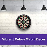 Viper Shot King Regulation Bristle Steel Tip Dartboard Set with Staple-Free Bullseye, Metal Radial Spider Wire, High-Grade Compressed Sisal Board with Rotating Number Ring, Includes 6 Steel Tip Darts