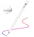 Active Stylus Pen for Touch Screens, Rechargeable 1.5mm Fine Point Smart Pencil Digital Stylus Pen Compatible with iPad and Most Tablet by Viceting (White)