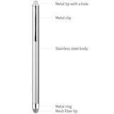 CHAOQ Touch Stylus Pen, Hybrid Mesh Fiber Tips Stylus (6 Pcs, Black, White, Pink, Green, Sky Blue, Silver) for all Capacitive Touch Screen Cell Phones, Tablet, Kindle Fire + 6 Extra Replaceable Tips