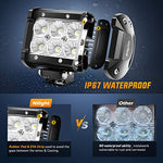 Nilight LED Light Bar 4PCS 4 Inch 18W LED Bar 1260lm Flood Led Off Road Driving Lights Led Fog Lights Jeep Lighting LED Work Light for Van Camper SUV ATV ,2 Years Warranty