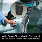 Bluetooth Hands Free Car Kit, SUNITEC Bluetooth HandsFree Car Speakerphone with Vibration Sensor AUTO Power ON Support GPS, Music, Wireless for Cell Phone, iPhone X/8/Plus Samsung [2 Year Warranty]