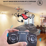 SIMREX X300C Mini Drone RC Quadcopter Foldable Altitude Hold Headless RTF 360 Degree FPV Video WiFi 720P HD Camera 6-Axis Gyro 4CH 2.4Ghz Remote Control Super Easy Fly for Training(Red)