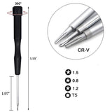 Precision Pentalobe Screwdriver Set P2 P5 P6 5-Point 5-Star 0.8 mm, 1.2 mm & 1.5 mm 3Pcs Pentalobe Screwdriver Bits Or Ts1 Ts4 Ts5 For Apple iPhone Macbook Pro, Air Retina Pentalobe Screwdriver