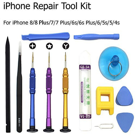Ogodeal Repair Tool Kit for iPhone 8,iPhone 8 Plus,iPhone 7,iPhone 7 Plus Y000 Triwing Tri Point, Pentalobe 5 Star, Phillips Screwdriver Set for iPhone X 7 8 7 Plus, iPod, iPad, Pry Opening Tool Kit