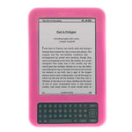 Hot Pink Premium Silicone Skin Soft Cover Case for kindle keyboard 3