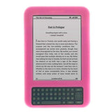 Hot Pink Premium Silicone Skin Soft Cover Case for kindle keyboard 3