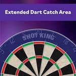 Viper Shot King Regulation Bristle Steel Tip Dartboard Set with Staple-Free Bullseye, Metal Radial Spider Wire, High-Grade Compressed Sisal Board with Rotating Number Ring, Includes 6 Steel Tip Darts