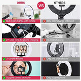 18 inch LED Ring Light with Tripod Stand Dimmable Makeup Selfie Ring Light for Studio Portrait YouTube Vlog Video Shooting with Carrying Bag and Remote Controller