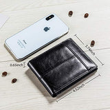 Mens Wallet RFID Genuine Leather Bifold Wallets For Men, ID Window 16 Card Holders Gift Box