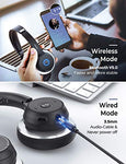 Mpow Bluetooth Headset V5.0 with Dual Microphone, Wireless PC Headphones,CVC8.0 Noise Canceling, On Ear for Computer,Cell Phone, Call Center, Office, Skype, 22 H Talk Time,Soft Earpad (Wired Optional)