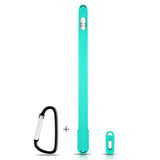 AWINNER Silicone Case Compatible with Apple Pencil Holder Sleeve Skin Pocket Cover Accessories for iPad Pro,with Charging Cap Holder,Protective Nib Covers and Lightning Adapter Case (Cyan)